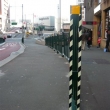 ecoglo hazaed strips used on Pedestrian barrier Druit St Sydney
